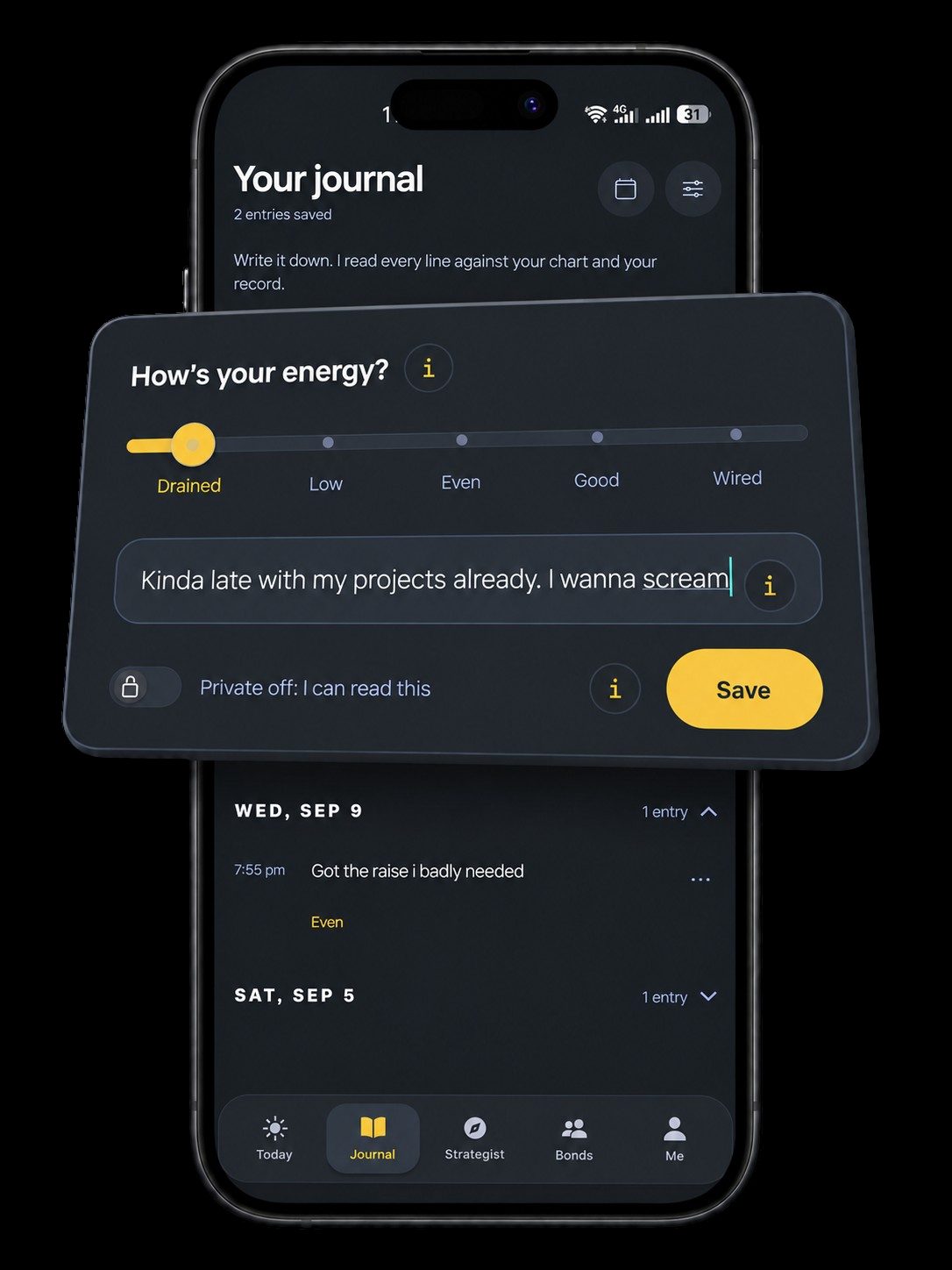 Mystogian journal screen